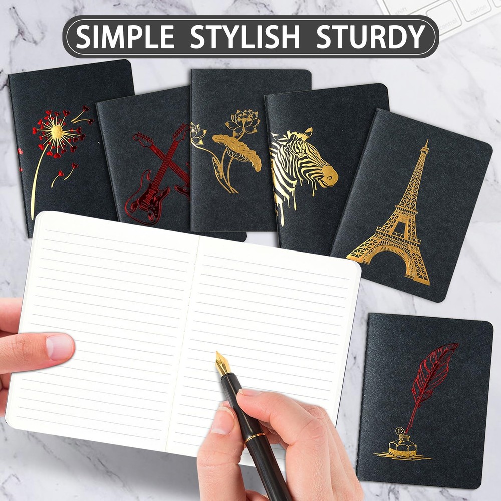 3pack Pocket notebook Small Journal Mini notepad, Black Soft Cover, 4 x 5.5 i...