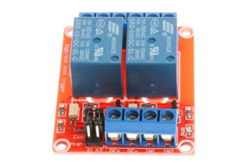 9V 2-Channel Relay Module High Low Level Trigger with Optocoupler DC 9V Red
