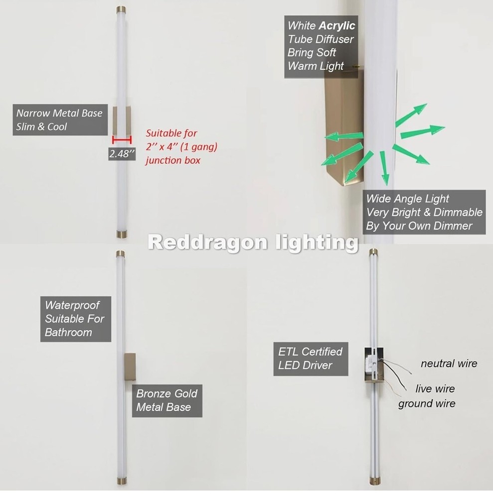 White Tube Wall Sconce.