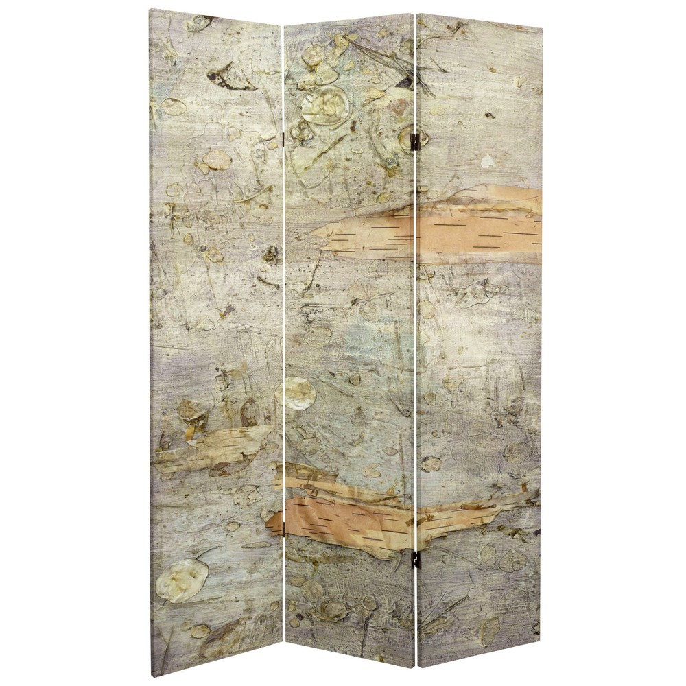6 ft. Tall Double Sided Pale Forest Canvas Room Divider