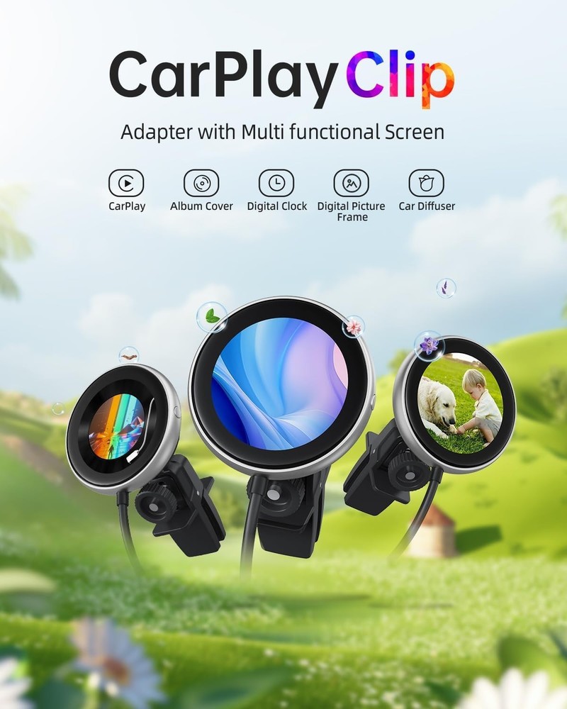 OTTOCAST Wireless CarPlay Adapter | CarPlay Clip with Visual Smart Screen