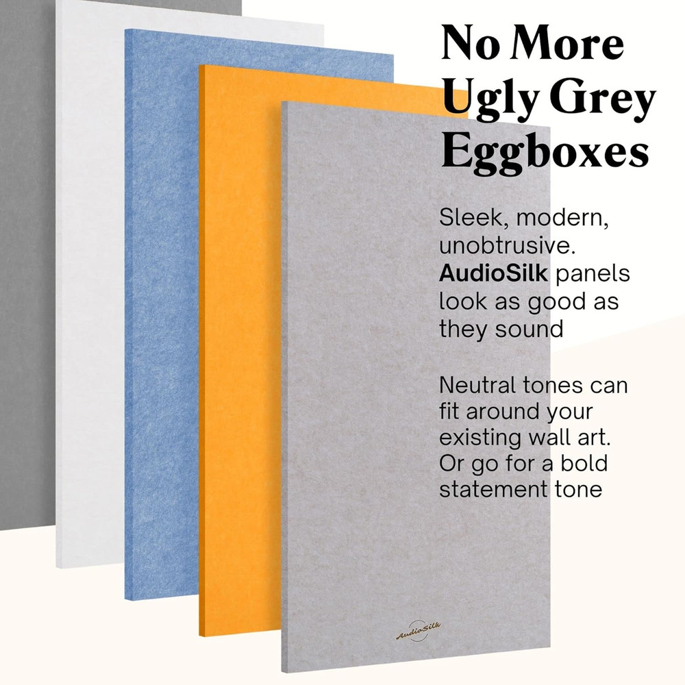 Acoustic Panels, 2 Pack, Large, 46" X 23", Mid Grey