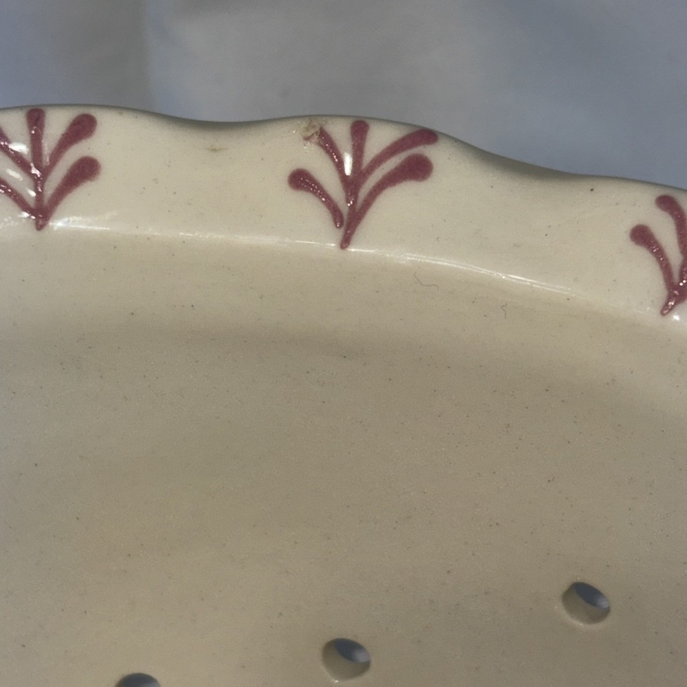 Large Ceramic Decorative Berry/Pasta Colander Hand Made - Initialed *KS