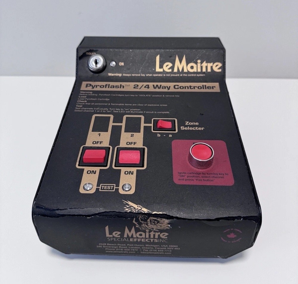 Le Maitre PyroFlash 2/4 Way Controller + Flash Pods Canada UNTESTED PARTS READ