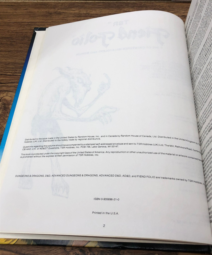 Advanced Dungeons & Dragons: Friend Folio 1981