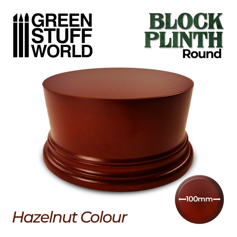 Round Block Plinth 10cm - Hazelnut figures exhibition