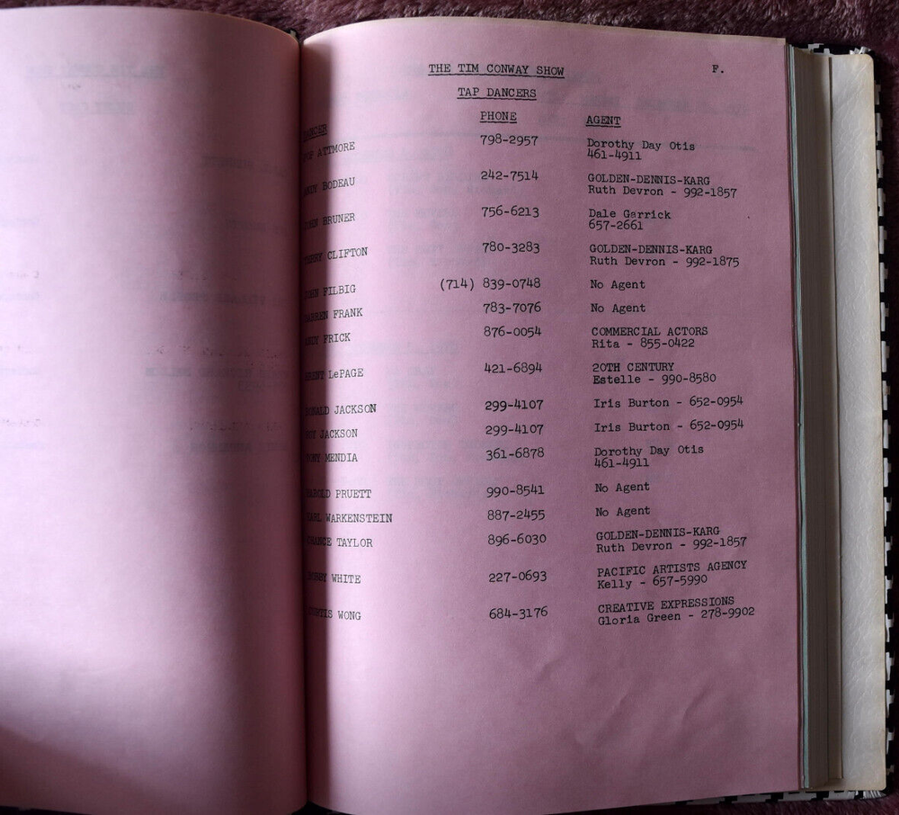1978 The Tim Conway Show Original Script Screenplay First Draft