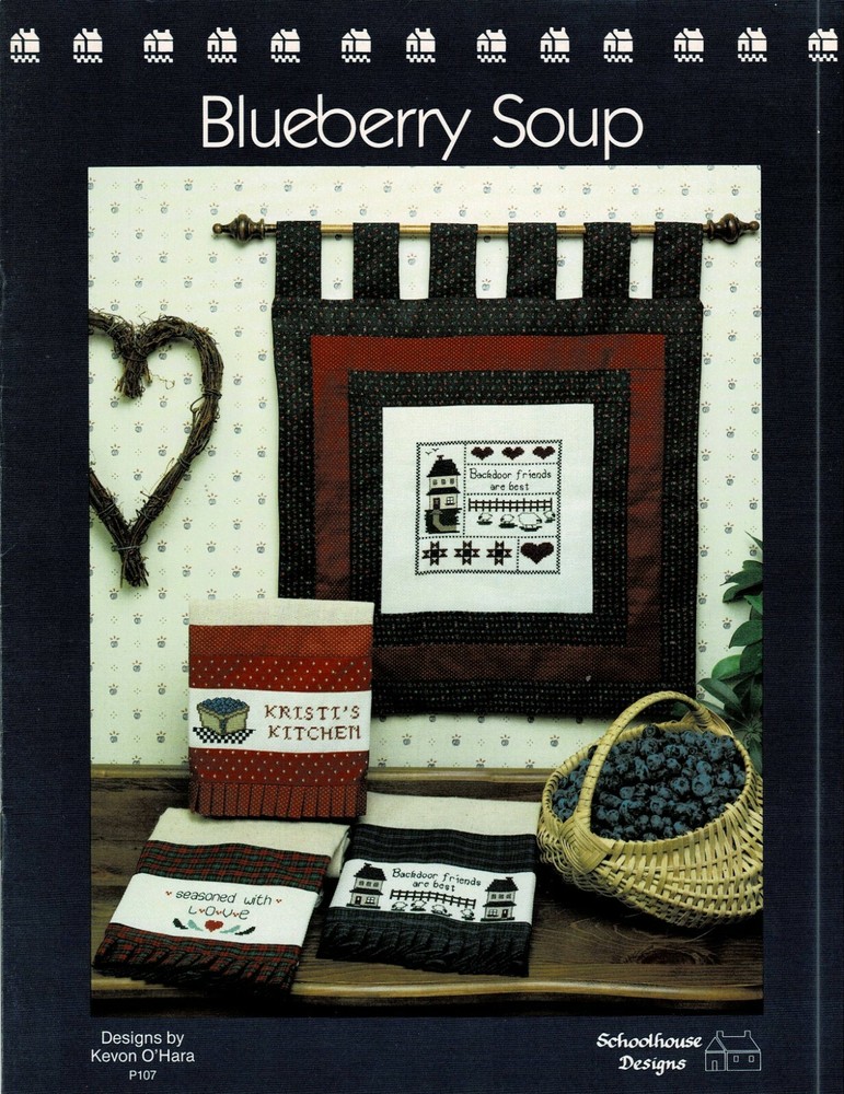 BLUEBERRY SOUP CROSS STITCH LEAFLET-BY SCHOOLHOUSE DESIGNS-OOP