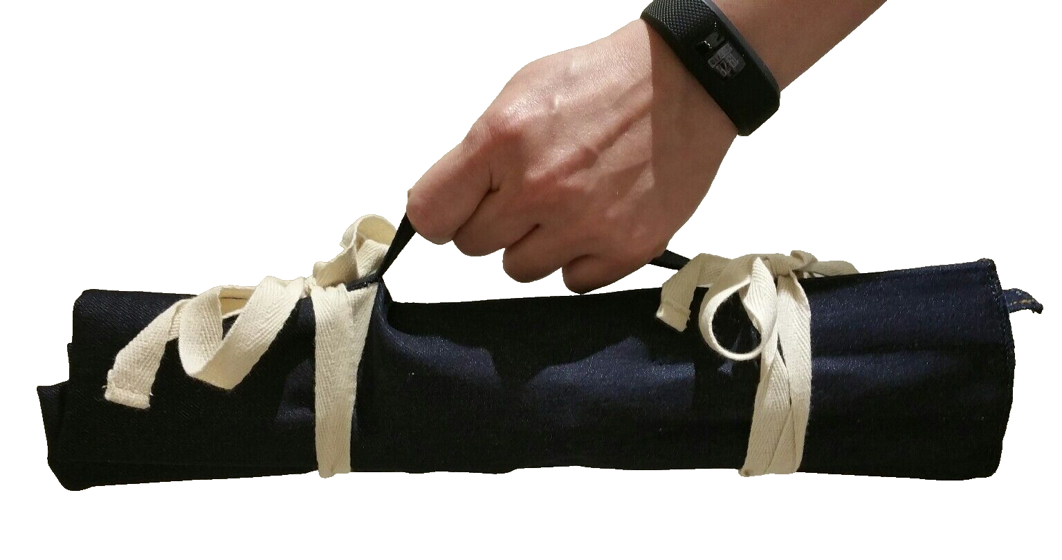 Handmade CHEF KNIVES WRAP BAG 9 Pockets - WASHABLE, LIGHTWEIGHT, DURABLE