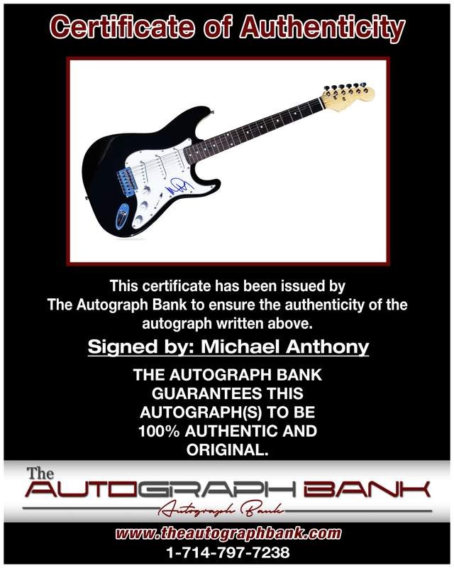 Van Halen Michael Anthony authentic signed electric guitar |CERT Autograph A0002