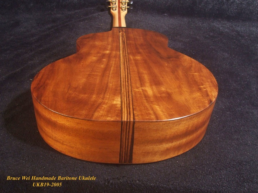Handcrafted 4 String Baritone Ukulele, Solid Mango & Acacia, Flower UKB19-2005