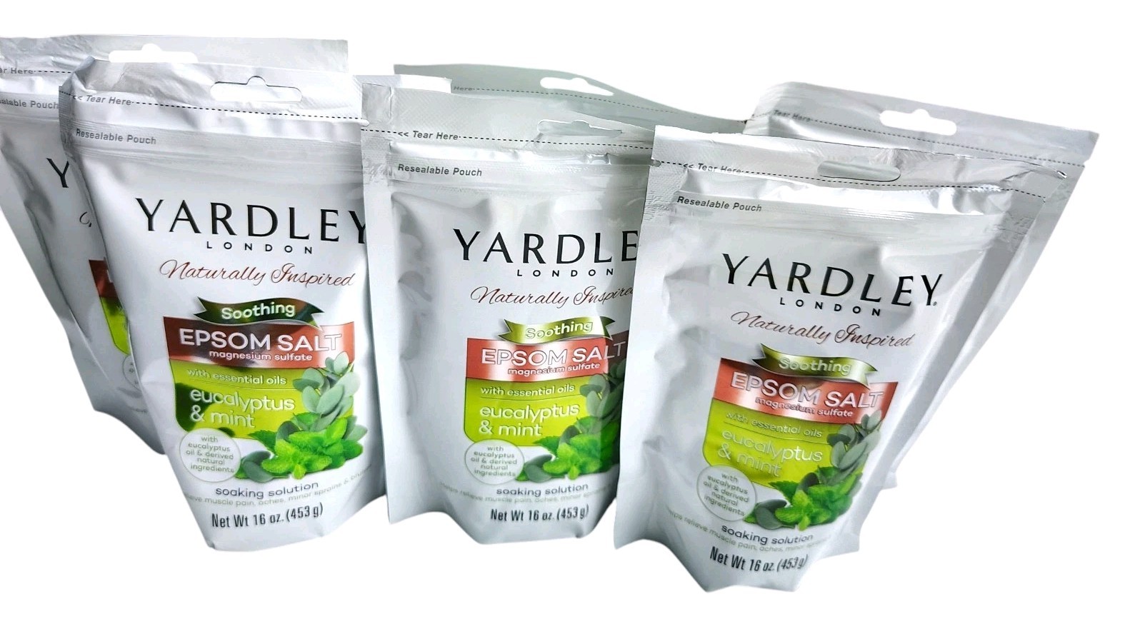 Yardley London Eucalyptus & Mint Epsom Salt Soaking Solution 6 Pounds 1lb Each