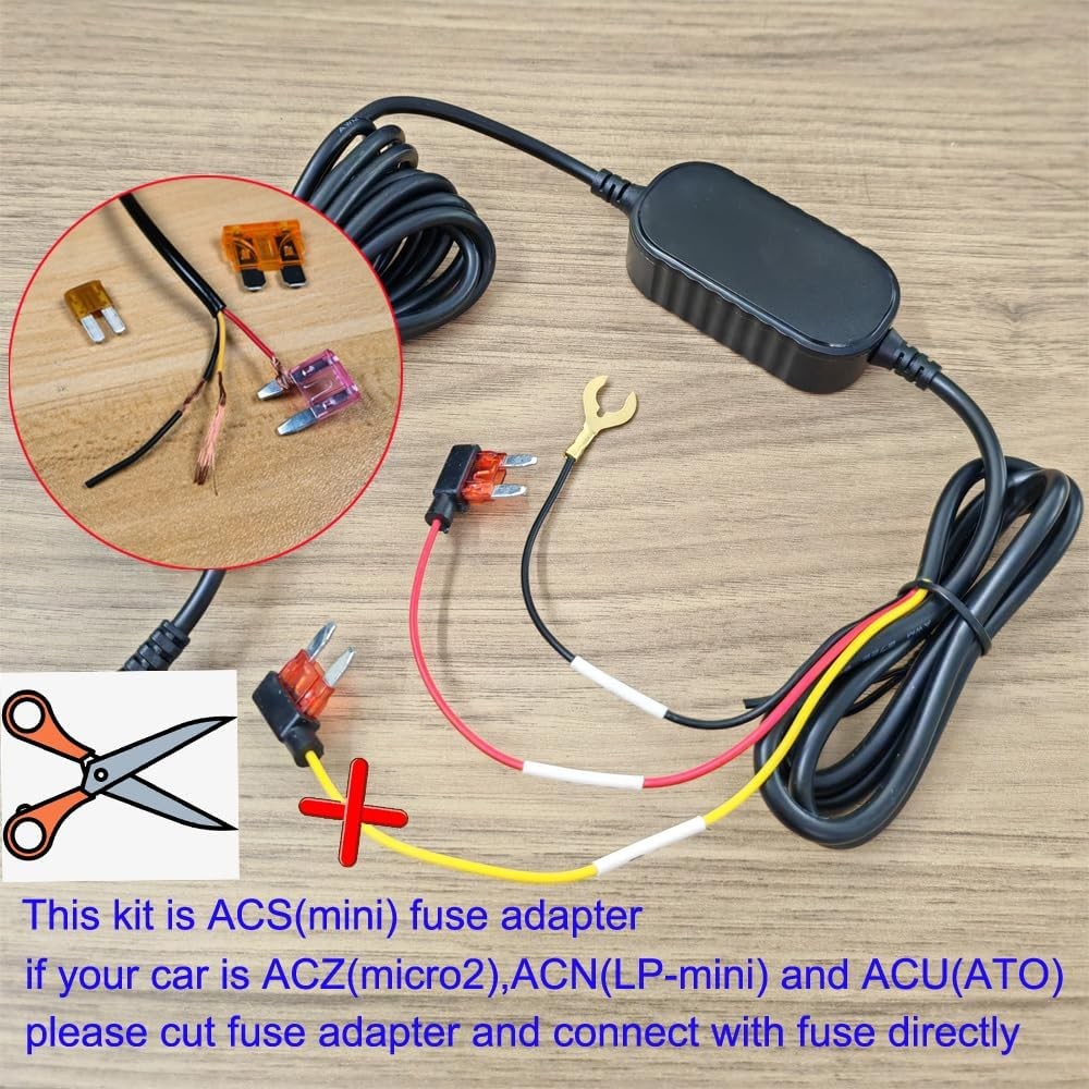 Dash Cam Hardwire Kit Mini USB Low Voltage Protection