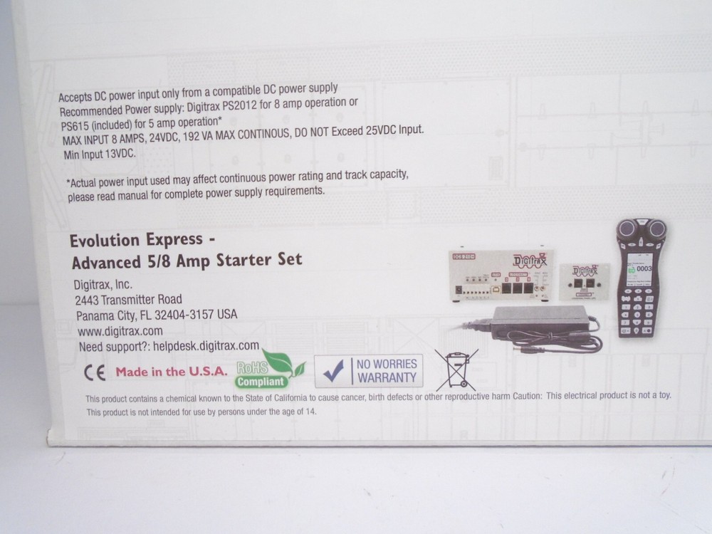 Digitrax Evolution Express DCC set with 5 amp power supply