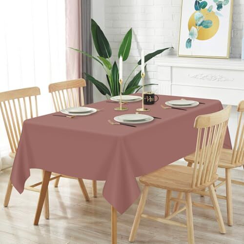 12 Pcs Plastic Tablecloth for Rectangle 54" X 108" Rectangle (12 Pcs) Brown