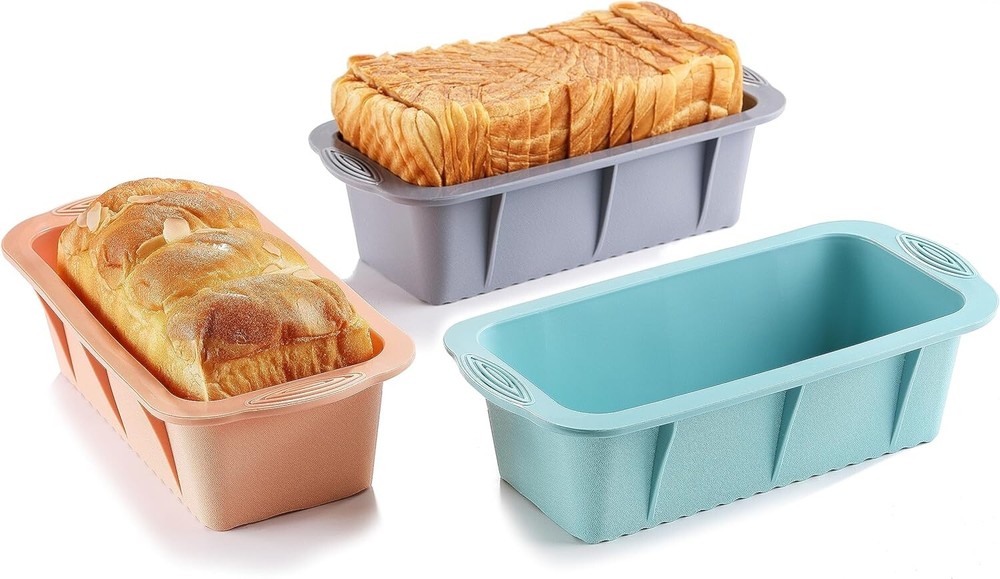 3PCS Silicone Bread Loaf Pan: Non-Stick, Easy Release, Dishwasher Safe