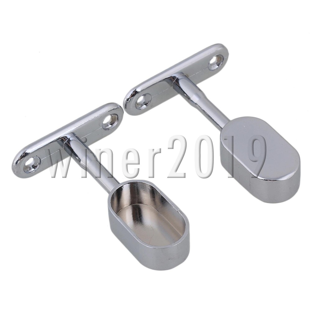 2pcs 16mm Polished Chrome Oval Closet Rod Middle Support Flange Socket