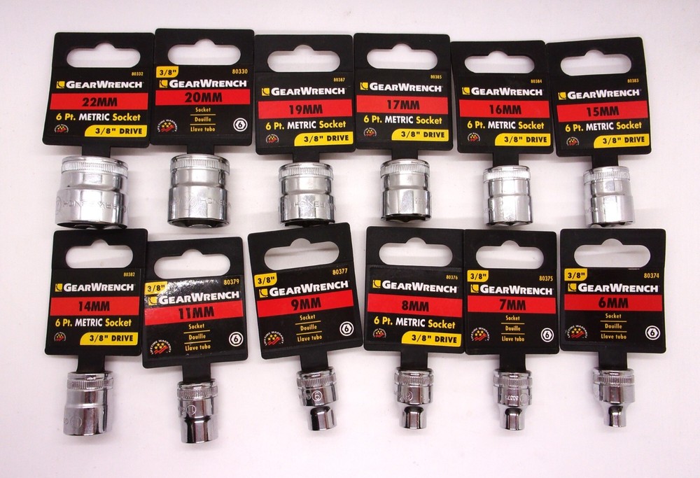 GearWrench 3/8" Drive  6-Point SAE & Metric Standard Socket (Select Size)