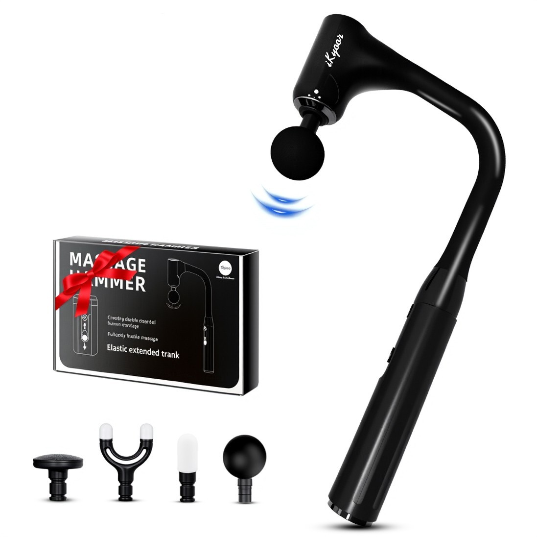 iKyoor Massage Gun Brushless Exended Handle Deep Tissue Electric Massage Hammer