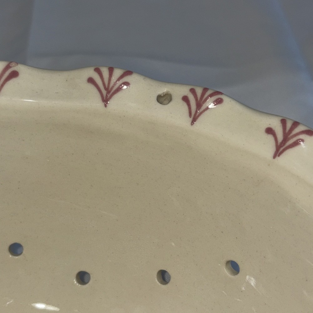 Large Ceramic Decorative Berry/Pasta Colander Hand Made - Initialed *KS