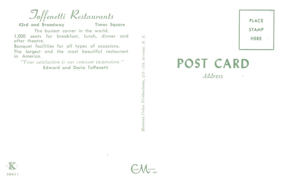 TOFFENETTI RESTAURANTS - PC6418