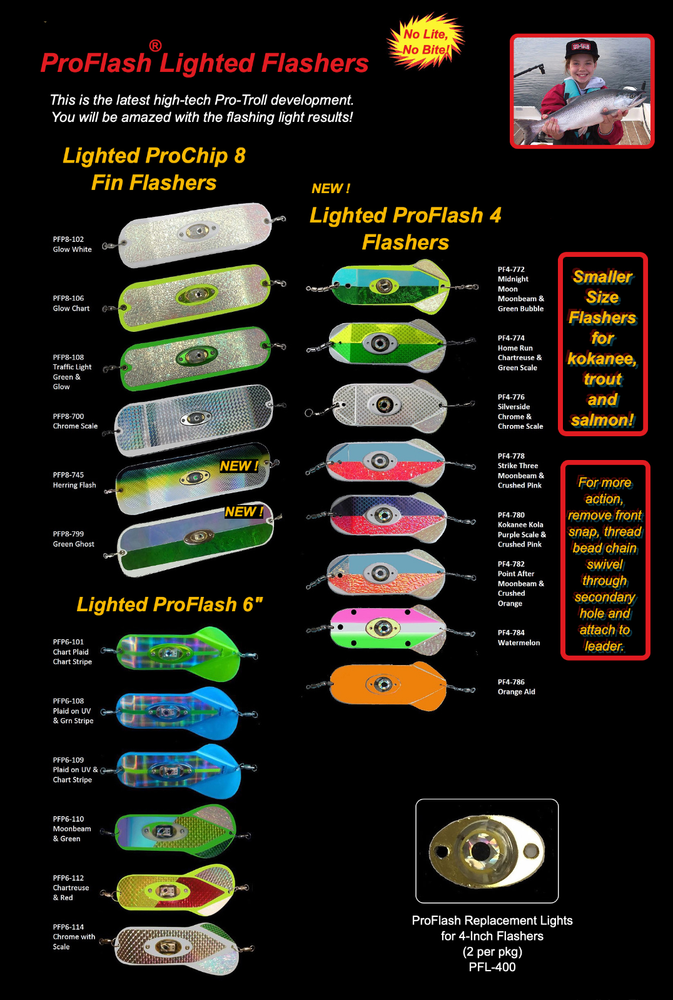 PRO-TROLL PFP 6" Lighted 101 Chart Plaid Flasher - New