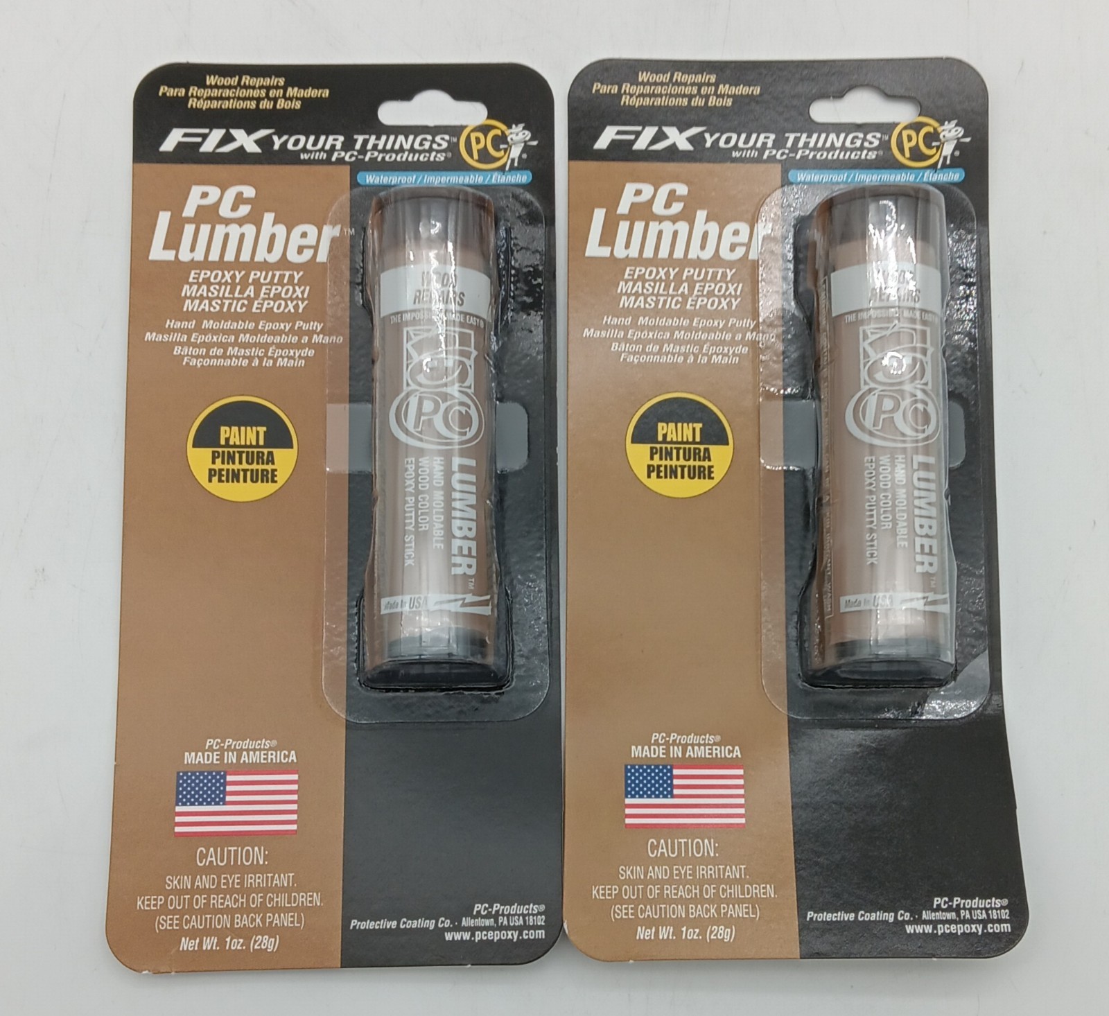 2 Pack PC-Lumber 1 Oz. Tan Metal Epoxy Putty