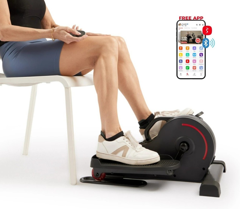 Smart Under Desk Elliptical Sitting Exercise with Remote Electric Pedal Compact