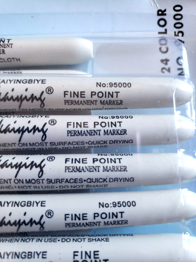 24 Colors Fine Bold Point Permament Marker