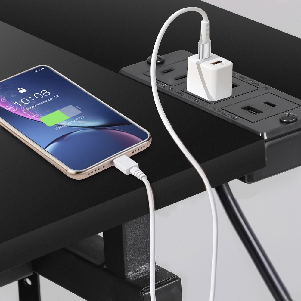 Drafting Table Adjustable Drawing Table Craft Desk w/ Charging Station Black