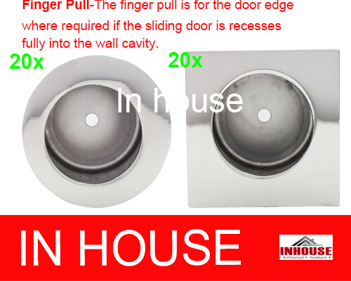 20pcs edge pull handle Finger Pull for edge of cavity sliding door Chrome