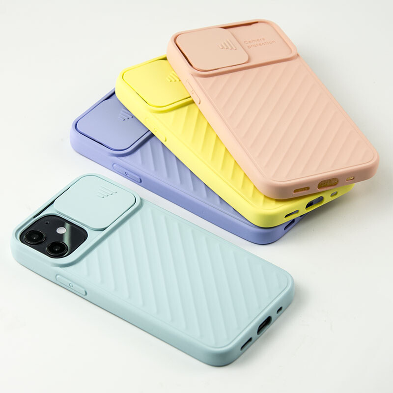iPhone 12 Mini case with camera cover- Green Color