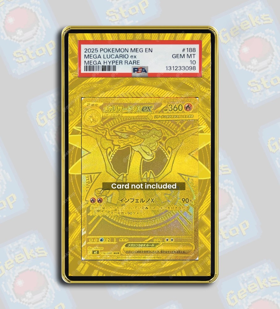 Mega Charizard ex Gold Hyper Rare PSA TAG Beckett | Extended Art Display Case fo