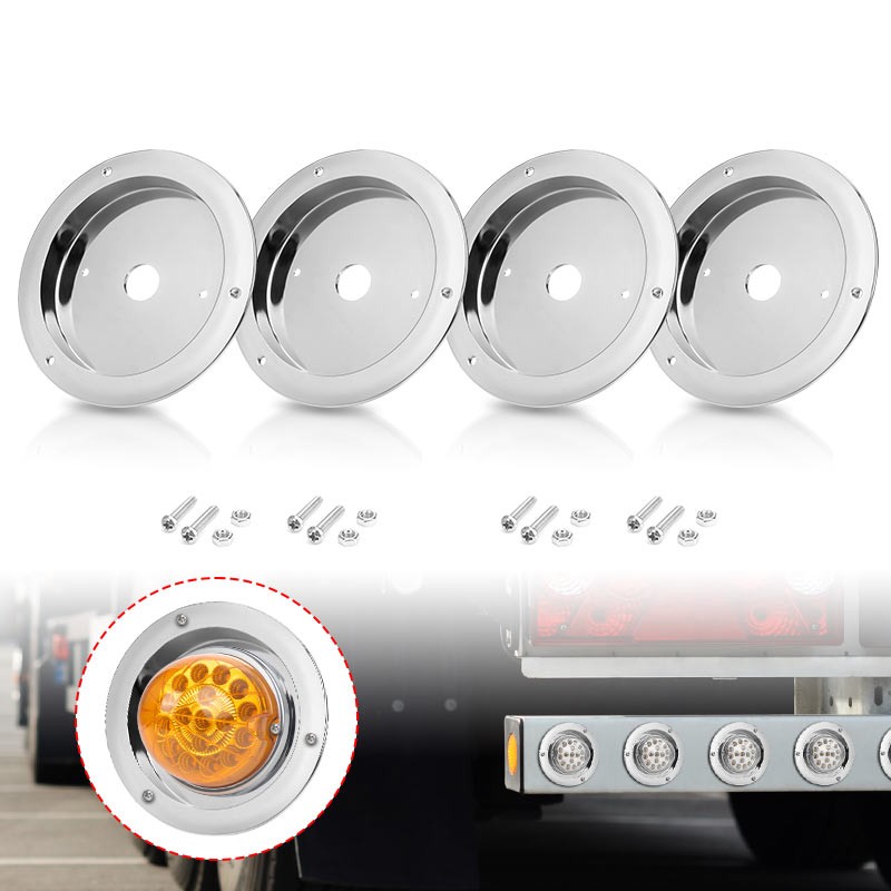 4PCS Universal Watermelon Bunk LED Light Adapter Kit Mounting Brackets Chrome