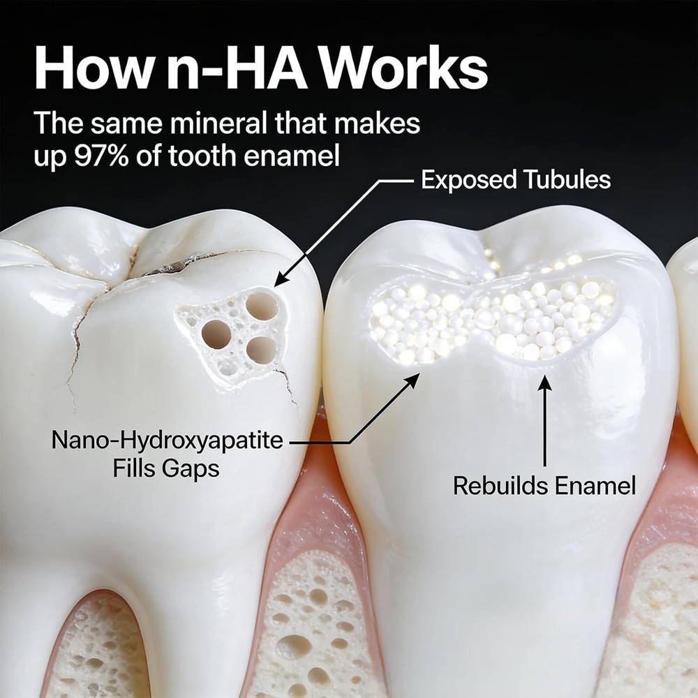 2Pcs 10% Hydroxyapatite Toothpaste,Nano-Hydroxyapatite Toothpaste 4.23 oz