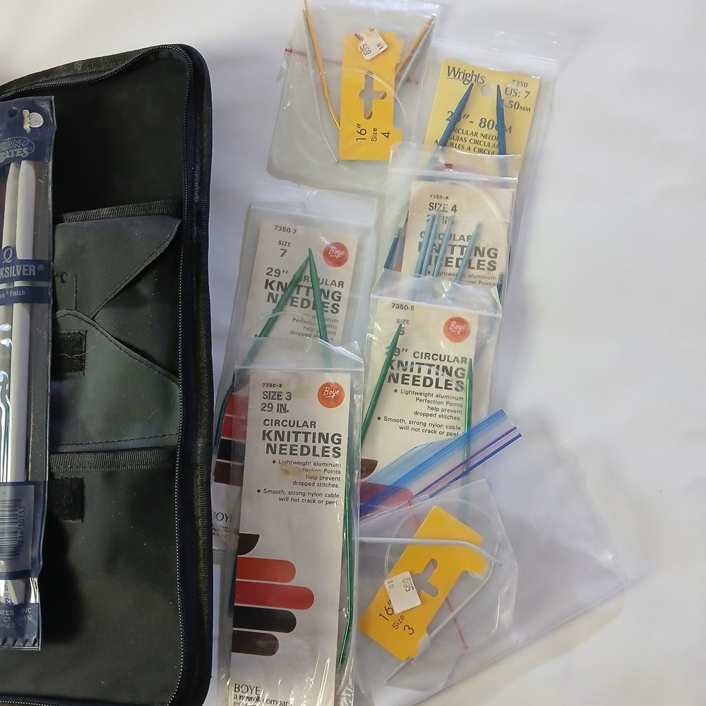 Mixed Lot Knitting Needles and case