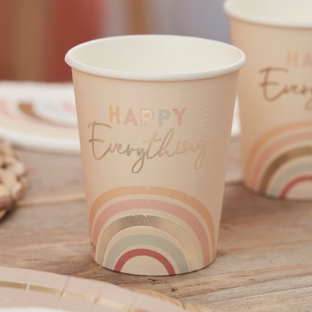 Rainbow Party Paper Cups x8