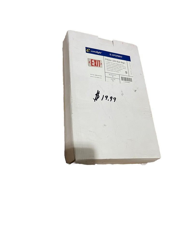 🔥(AN) E-Conolight,E-XPDRBW, Plastic LED Exit Sign, EXPDRBW, 120/277VAC 1