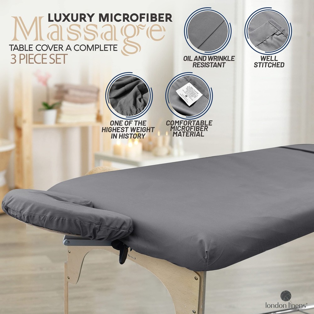 Soft Microfiber Massage Table Sheets Set 3 Piece Set - Includes Massage Table...