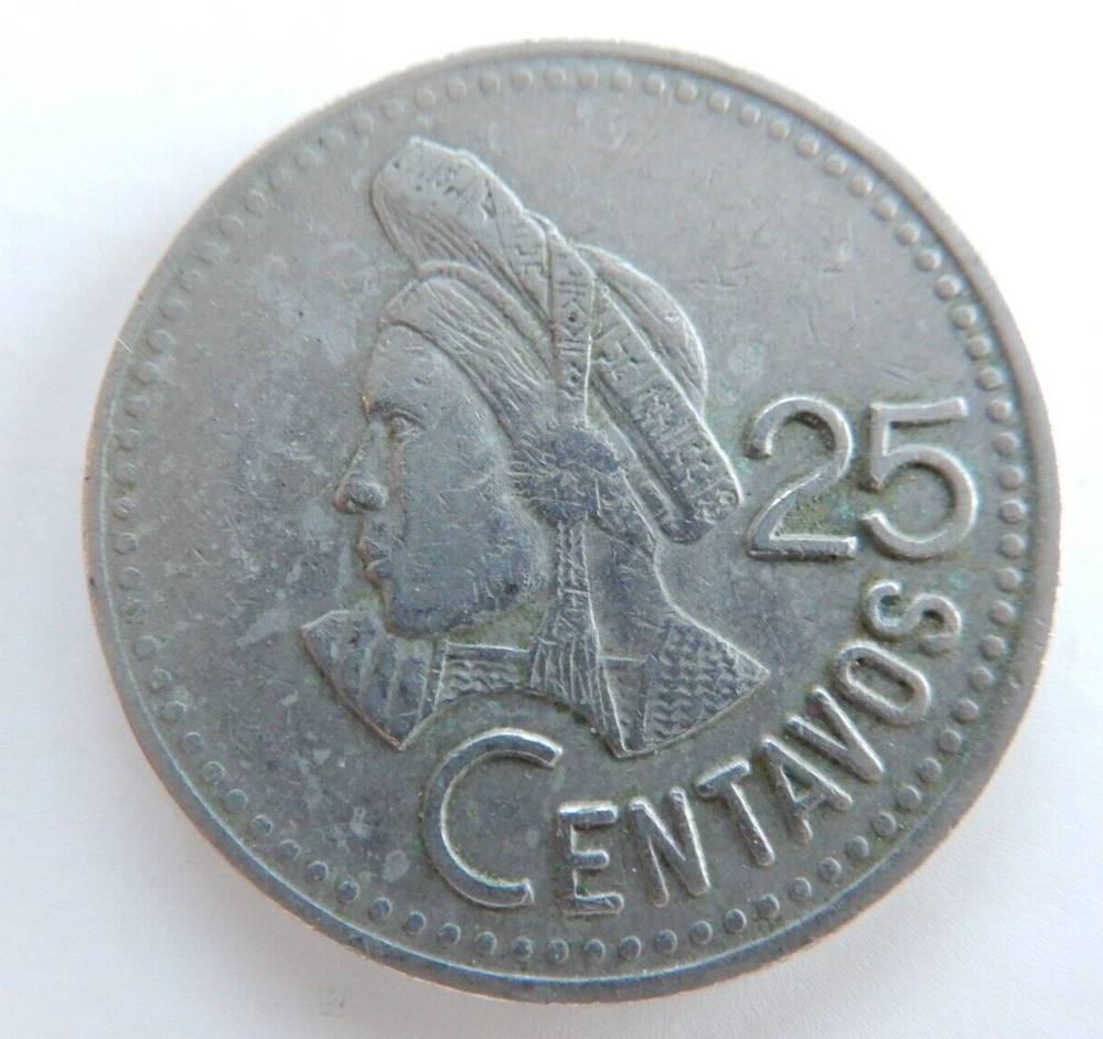 1993 Guatemala 25 Centavos Coin