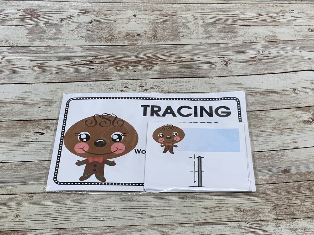 Gingerbread Boy - Themed Learning Centers - Tracing Numbers Laminated