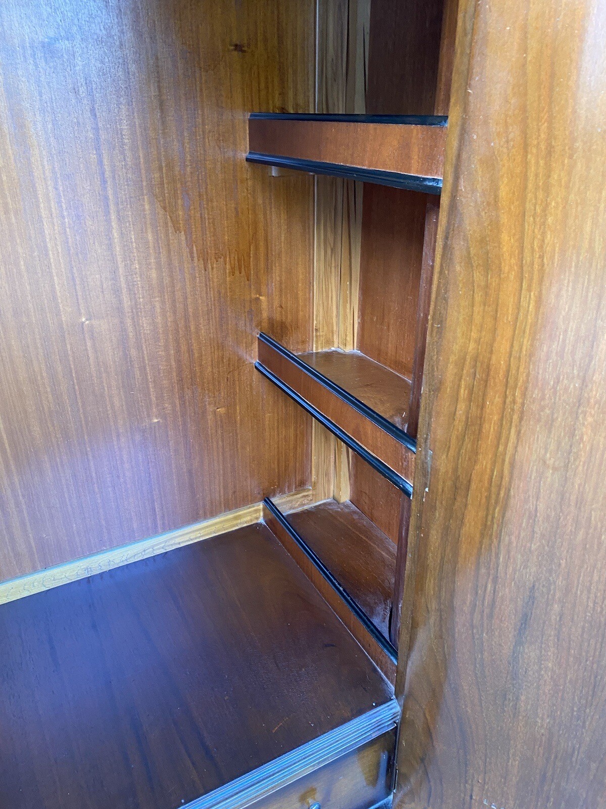 64922 Inlaid Walnut Chifferobe High Chest Dresser