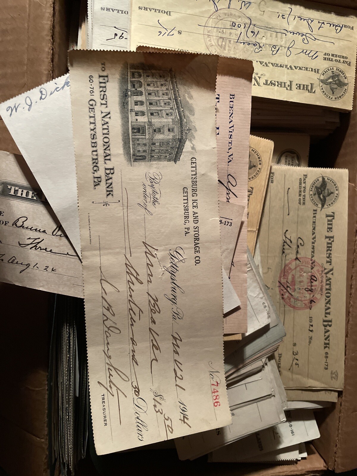 Lot Of 50 X old vintage checks RANDOM PULL 1800’s-1970’s