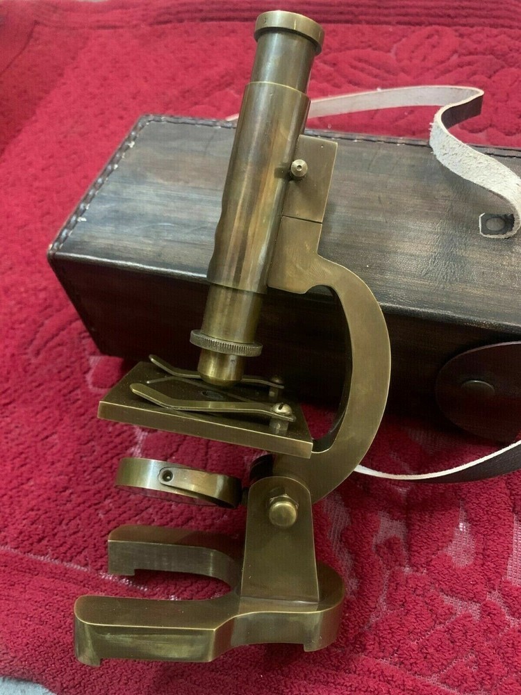 Antique Brass Microscope Vintage Student Microscope 7" Rare Monocular type Gift