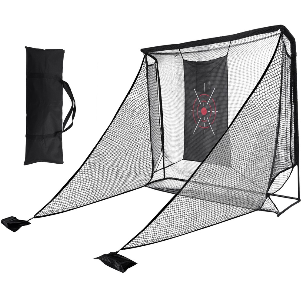 Golf Net 10x7ft Golf Enclosure Net with Side Barriers & Target Cloth