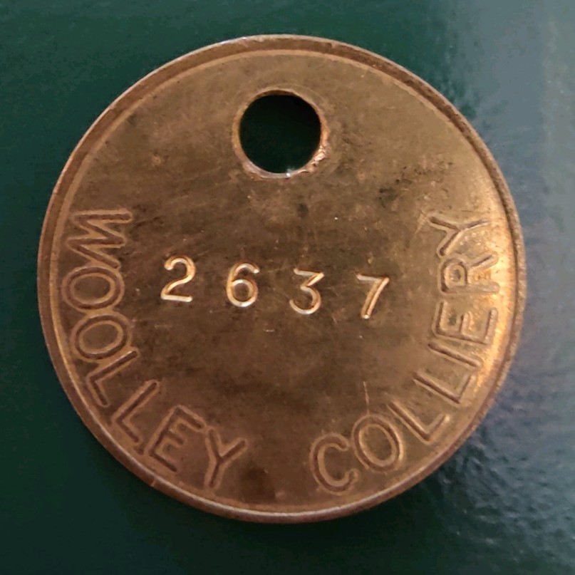 WOOLLEY Colliery Pit Check Tally - marked WOOLLEY COLLIERY 2637