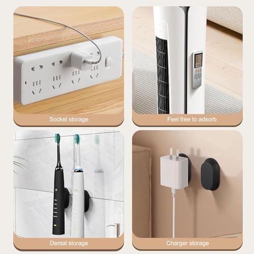 Magnetic Remote Control Holder Wall Mount, 4 Pack Silicone Remote Control Black