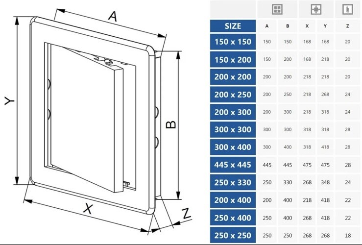 ABS White Plastic Durable Inspection Panel Hatch Wall Access Door 200X400 DT19