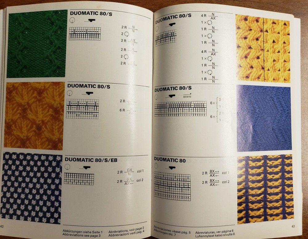 Stitch Pattern Book for Duomatic 80, Duomatic S and Duomatic EB, MADAG