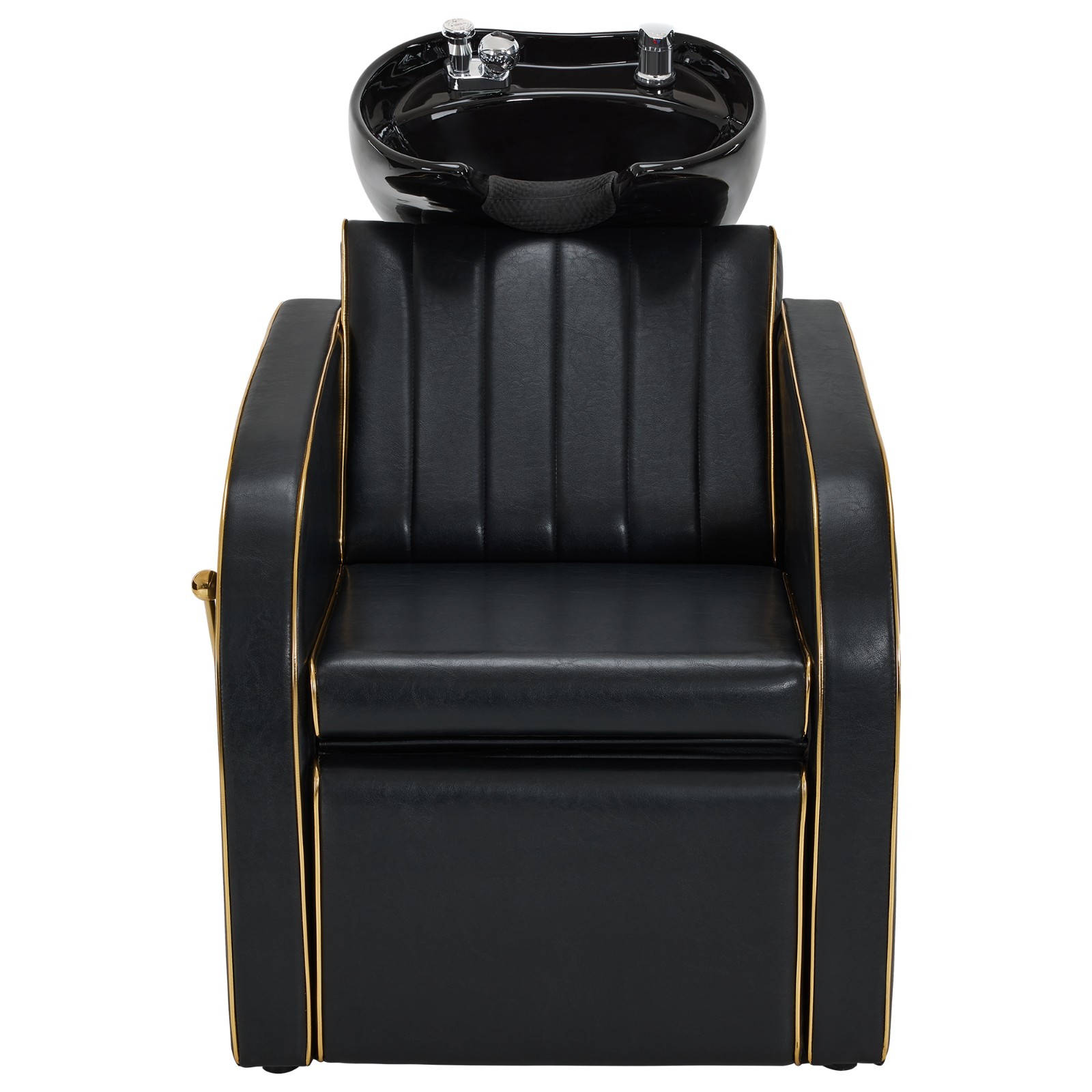 BarberPub Backwash Shampoo Station Chair, Salon Ceramic Hair Wash Bowl 9175